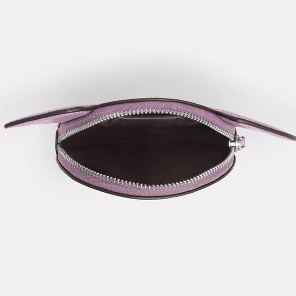 Coach Halloween Bat Coin Card Case Lilac Crossgrain Leather - Picture 3 of 16